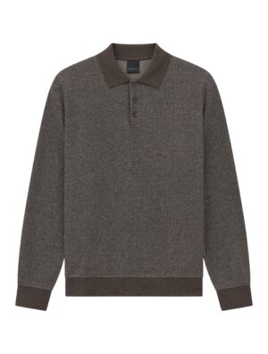 Polo stila džemperis ar raibu tekstūru
